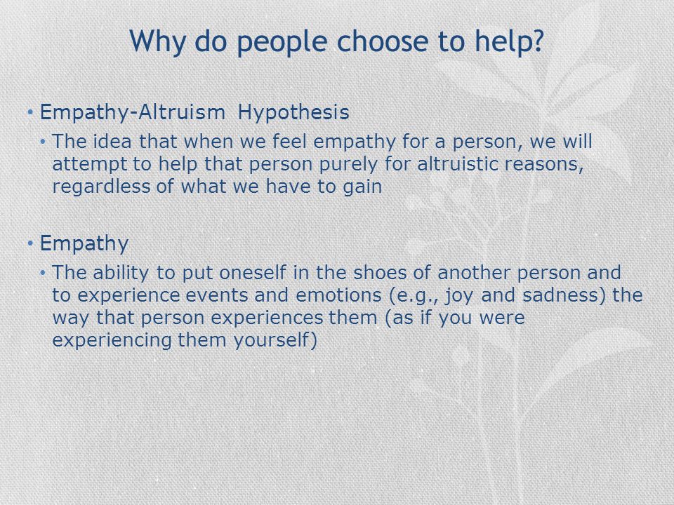 Why are humans altruistic?